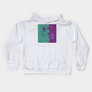 What is art? quote saying inspo in purple and teal green Kids Hoodie